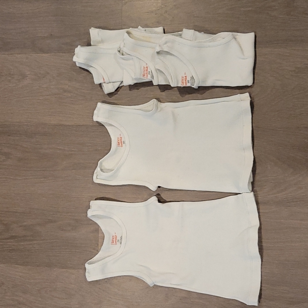 5 Hanes A-Shirt Tank Tops 2T/3T